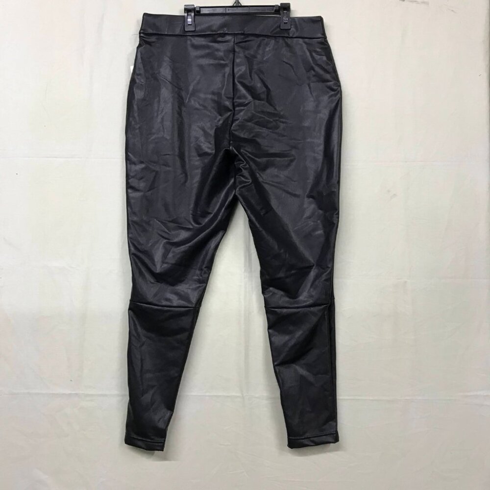 NWT A New Day Women's XXL Black Ankle Zip Faux Leather Pants Pull On Tapered Leg - Picture 5 of 7